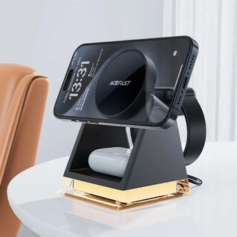  Автодержатель ACEFAST E17 desktop 3-in-1 wireless charging holder Black 
