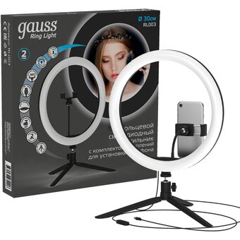  Кольцевой осветитель GAUSS RL003 Ring Light 15W 800lm, 30см 