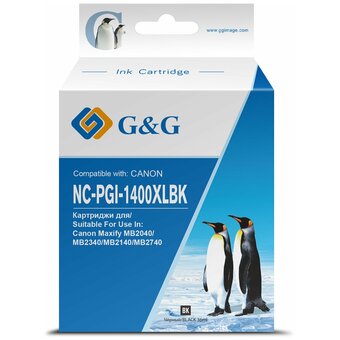  Картридж струйный G&G GG-PGI-1400XLBK PGI-1400XL BK черный (36мл) для Canon MB2050/MB2350/MB2040/MB2340 