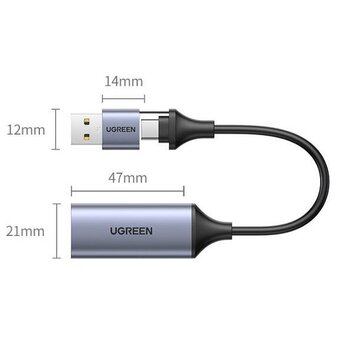  Видеозахват UGREEN CM489 40189 USB 1080P Video Capture Device Grey 