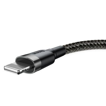  Дата-кабель Baseus Cafule (CALKLF-AG1) USB For iP 2.4A 0.5m Gray+Black 