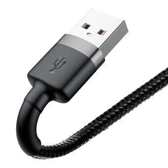  Дата-кабель Baseus Cafule (CALKLF-AG1) USB For iP 2.4A 0.5m Gray+Black 