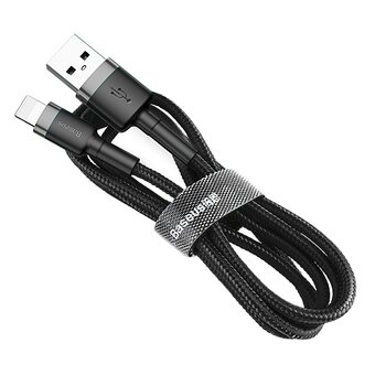  Дата-кабель Baseus Cafule (CALKLF-AG1) USB For iP 2.4A 0.5m Gray+Black 