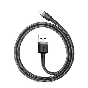  Дата-кабель Baseus Cafule (CALKLF-AG1) USB For iP 2.4A 0.5m Gray+Black 