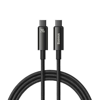  Дата-кабель Baseus CAWJ040001 Tungsten Gold Fast Charging Data Cable Type-C to Type-C 240W 1m Black 
