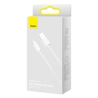  Дата-кабель Baseus Dynamic (CALD000402) Fast Charging USB to iP 2.4A 1m White 
