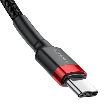  Дата-кабель Baseus Cafule PD2.0 (CATKLF-G91) 60W flash charging USB cable (20V 3A) type-C 1м красно-чёрный 