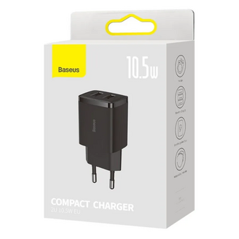  СЗУ Baseus CCXJ010201 Compact Charger 2U 10.5W EU Black 