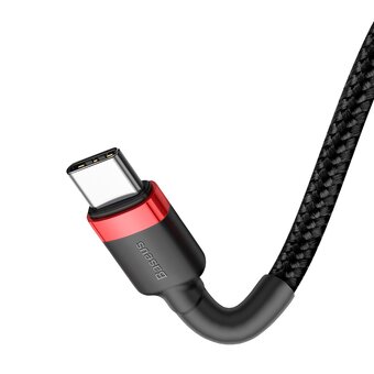  Дата-кабель Baseus Cafule PD2.0 (CATKLF-G91) 60W flash charging USB cable (20V 3A) type-C 1м красно-чёрный 