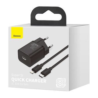  СЗУ Baseus Super Si TZCCSUP-B01 Quick Charger 1C 20W EU Sets Black 