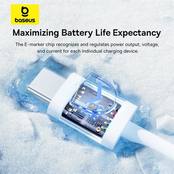  Дата-кабель Baseus P10365200211-03 Superior Series 2 Fast Charging Data Cable Type-C to Type-C 100W 1m Moon White 