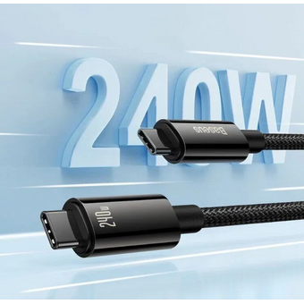  Дата-кабель Baseus CAWJ040001 Tungsten Gold Fast Charging Data Cable Type-C to Type-C 240W 1m Black 