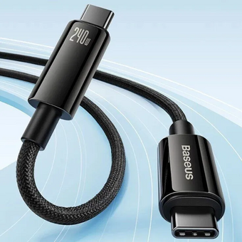  Дата-кабель Baseus CAWJ040001 Tungsten Gold Fast Charging Data Cable Type-C to Type-C 240W 1m Black 