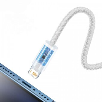  Дата-кабель Baseus Dynamic (CALD000402) Fast Charging USB to iP 2.4A 1m White 
