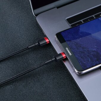  Дата-кабель Baseus Cafule PD2.0 (CATKLF-G91) 60W flash charging USB cable (20V 3A) type-C 1м красно-чёрный 