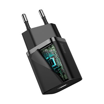  СЗУ Baseus Super Si TZCCSUP-B01 Quick Charger 1C 20W EU Sets Black 