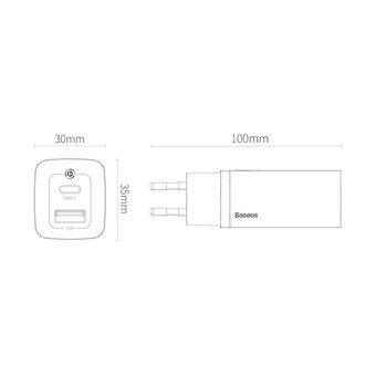  СЗУ Baseus GaN2 CCGAN2L-B01 Lite Quick Charger C+U 65W EU Black 