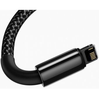  Дата-кабель Baseus CALWJ-A01 Tungsten Gold Fast Charging Data Cable USB to iP 2.4A 2m Black 
