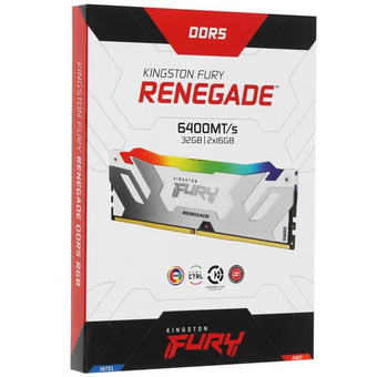  ОЗУ Kingston Fury Renegade KF564C32RWAK2-32 DDR5 - 2x 16ГБ 6400МГц, DIMM, White, Ret 