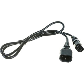  Кабель питания Hyperline PWC-IEC13-IEC14-1.0-BK монитор-компьютер IEC 320 C13 - IEC 320 C14 3x0.75 1м 