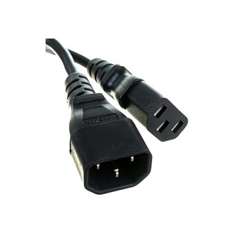  Кабель питания Hyperline PWC-IEC13-IEC14-1.0-BK монитор-компьютер IEC 320 C13 - IEC 320 C14 3x0.75 1м 