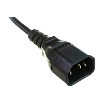  Кабель питания Hyperline PWC-IEC13-IEC14-1.0-BK монитор-компьютер IEC 320 C13 - IEC 320 C14 3x0.75 1м 
