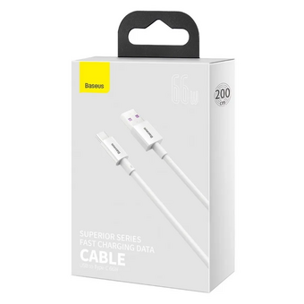  Дата-кабель Baseus Superior (CATYS-A02) Fast Charging USB to Type-C 66W 2m White 