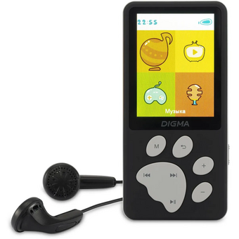  MP3 плеер Digma S5 flash 8ГБ черный/серый 