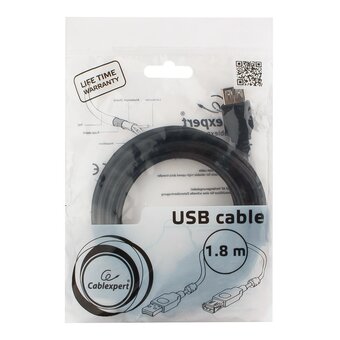  Кабель Gembird Cablexpert CCF2-USB2-AMAF-15 USB 2.0 Pro, AM/AF, 4.5м, экран, 2феррит.кольца, черный, пакет 
