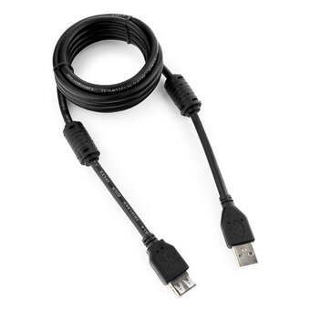  Кабель Gembird Cablexpert CCF2-USB2-AMAF-15 USB 2.0 Pro, AM/AF, 4.5м, экран, 2феррит.кольца, черный, пакет 