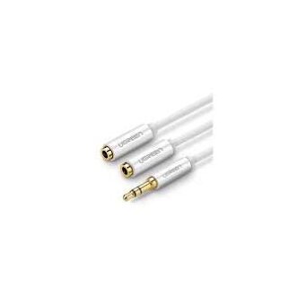  Кабель UGREEN AV134 10739 3.5mm Male to 2 Female Audio Cable 25cm white 
