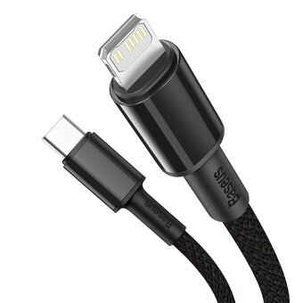  Дата-кабель Baseus (CATLGD-01) High Density Braided Fast Charging Type-C to iP PD 20W 1m Black 