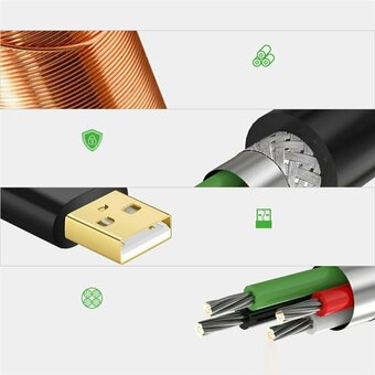  Кабель UGREEN US121 10321 USB 2.0 Active Extension Cable with Chipset 10m Black 