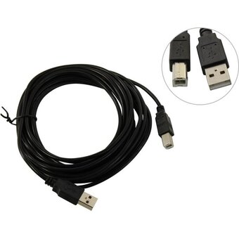  Кабель ExeGate EX-CC-USB2-AMBM-5.0 EX294746RUS USB 2.0 Am/Bm 5м 