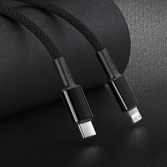 Дата-кабель Baseus (CATLGD-01) High Density Braided Fast Charging Type-C to iP PD 20W 1m Black 
