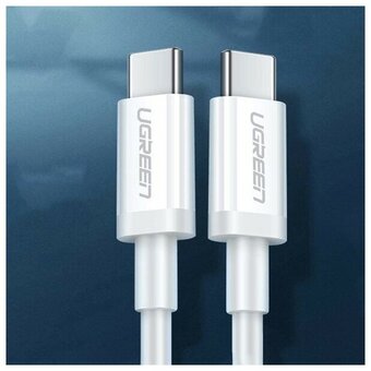  Кабель UGREEN US264 60520 USB-C 2.0 Male To USB-C 2.0 Male 3A Data Cable 2m White 