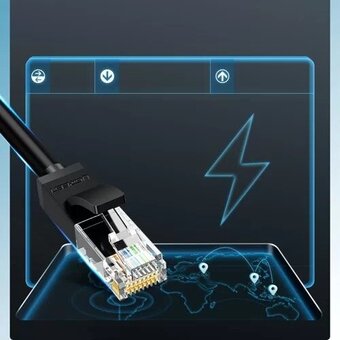 Кабель UGREEN NW101 50192 Cat 6 U/UTP Pure Copper Ethernet Cable 2m Black 