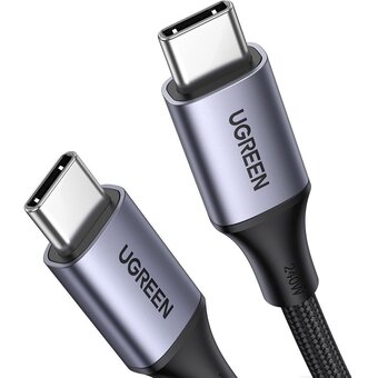 Кабель UGREEN US535 90440 USB-C to USB-C 240WPD Fast Charging Cable 2m Space Gray 