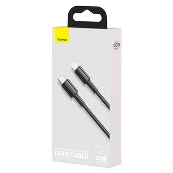  Дата-кабель Baseus (CATLGD-01) High Density Braided Fast Charging Type-C to iP PD 20W 1m Black 