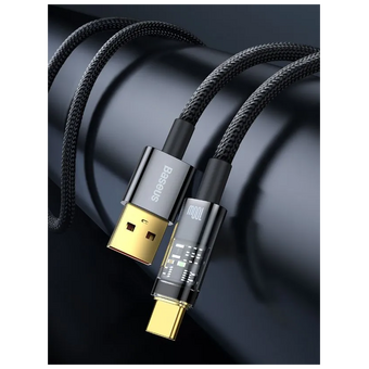  Дата-кабель Baseus Explorer (CATS000301) Auto Power-Off Fast Charging USB to Type-C 100W 2m Black 