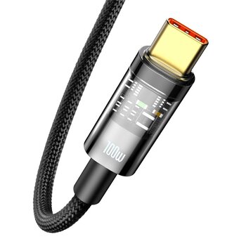  Дата-кабель Baseus Explorer (CATS000301) Auto Power-Off Fast Charging USB to Type-C 100W 2m Black 
