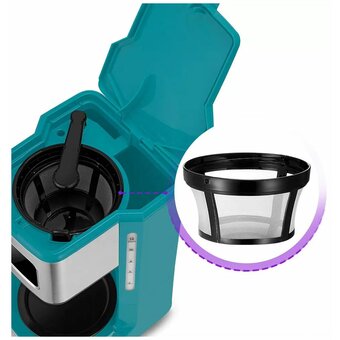  Кофеварка KitFort КТ-7251 бирюзовый/нерж 