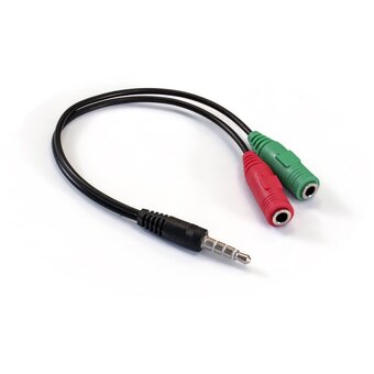  Кабель аудио ExeGate EX-CCA-417-0.2 EX284944RUS 3.5mm Jack M 4pin/3.5mm Jack F Stereo+3.5mm Jack F микрофон 0,2м 