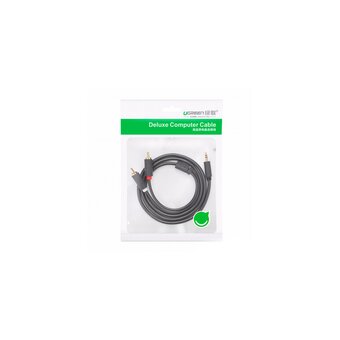  Кабель UGREEN AV102 10510 3.5mm Male to 2 RCA Male Audio Cable 2m Gray 