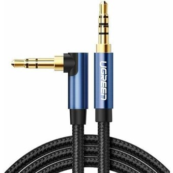  Кабель UGREEN AV112 60179 3.5mm Male to 3.5mm Male Angled Cable 1m Blue-Black 
