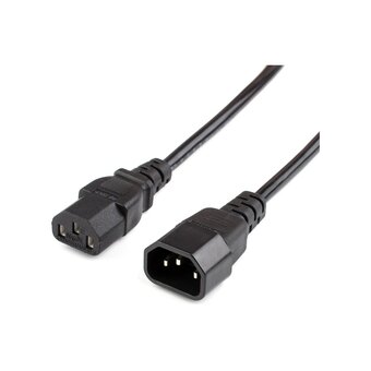  Кабель питания GoPower 00-00024537 C14 (m)-C13 (f) 1.8м ПВХ удлинитель черный 1/10/100 