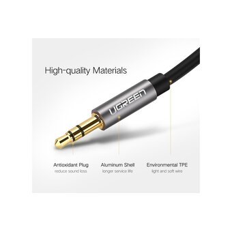  Кабель UGREEN AV119 10736 3.5mm Male to 3.5mm Male Cable 3m Black 