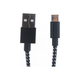  Кабель Perfeo U4802 USB2.0 A вилка - Micro USB вилка черно-белый 3м 