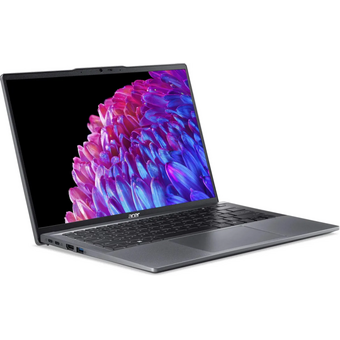  Ноутбук Acer Swift Go 14 SFG14-63-R57X (NX.KTSCD.003) 14", OLED, AMD Ryzen 7 8845HS 3.8ГГц, 8 ядер, 16ГБ 1ТБ SSD, AMD Radeon, Win11H, металлик 