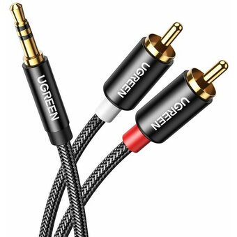  Кабель UGREEN AV116 10584 3.5mm Male to 2RCA Male Cable 2m Black 